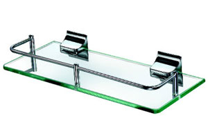 Rectangle Brass Bathroom Corner Glass Shelf (ZW-530)
