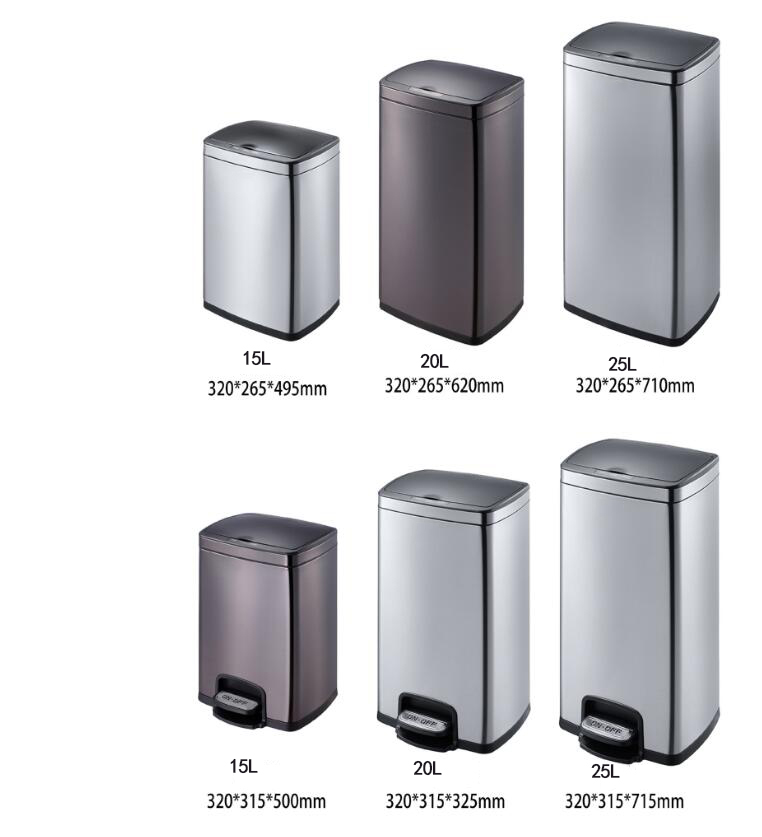 Wholesale High-End Intelligent Induction Stainless Steel Trash Can (25 L) Kl-025