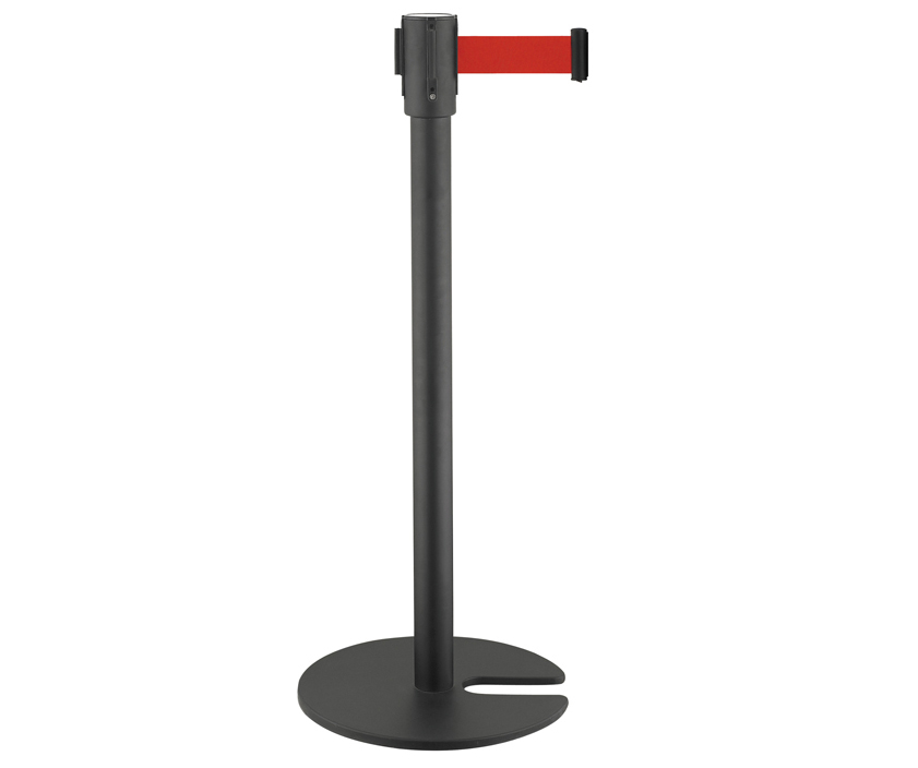 Black painting Crowd Control Retractable Belt Barriers for airport(LG-23B)