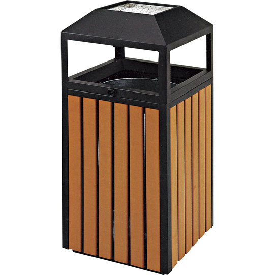 Outdoor Plastic Wood Waste Bin From China Factory HW-04