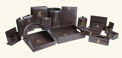 Leatherette Hotel Guest Room Amenities Set (KW-101A)