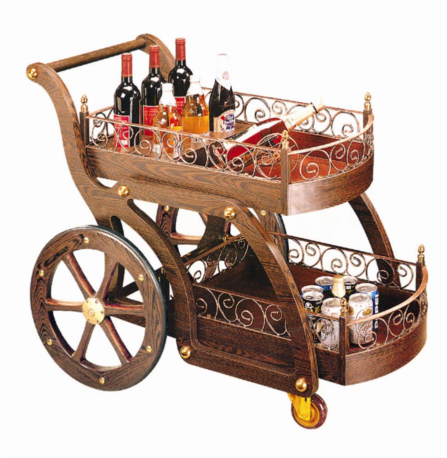 Top Grade Types of Classical Style Trolley with Nut-Brown Colour (FW-39)