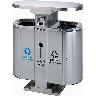Customer logo Outdoor waste can with cover HW-312