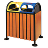 Outdoor waste can with plastic wood for supermarket HW-46