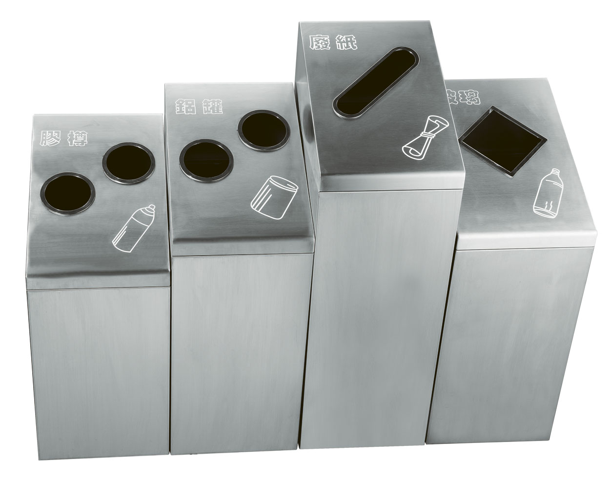 Stainless Steel Outdoor Waste Can for Four Side HW-162