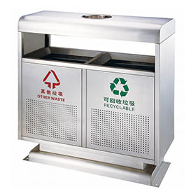Street scrape waste can with stainless steel HW-55A