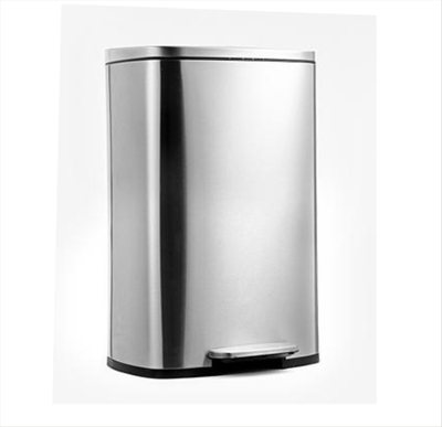Stainless Steel Dustbin with Manual Foot Lever - Rectangular, 50L