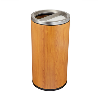 Rounded Stainless Steel Waste bin with half opening 
