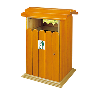  Outdoor waste can with plastic wood for garden HW-76